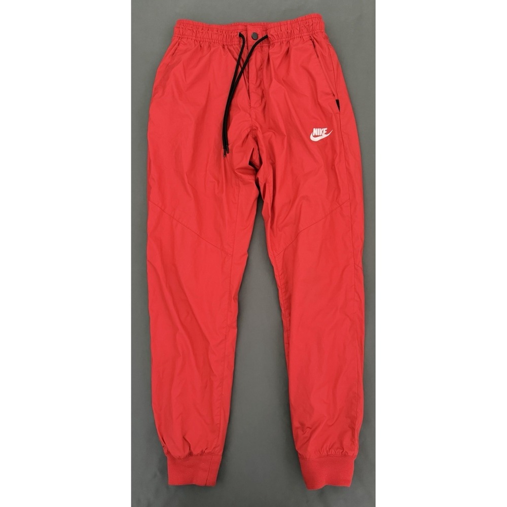 Nike‎ Windrunner Pants Mens Size Small Red White Logo Mesh Lined Y2K 898403-657